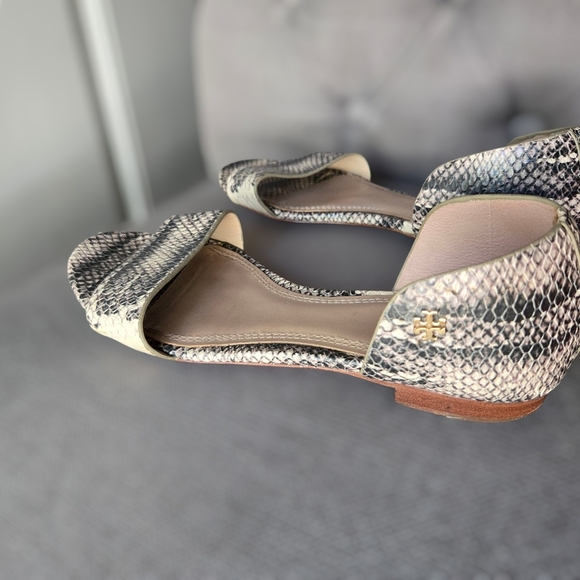 Tory Burch Snakeskin Print D’Orsay Flats – Size 7 🐍 - Picture 9 of 10